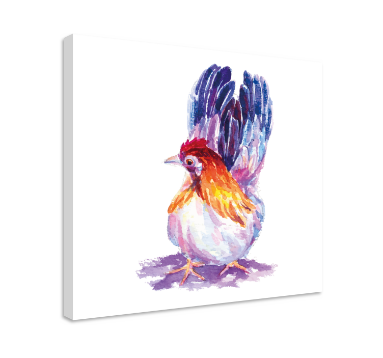 Bird canvas wall art colorful rooster design - TenStickers