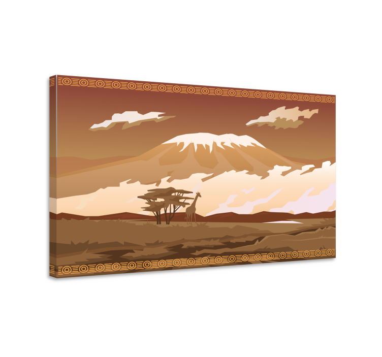 Kilimanjaro brown landscape canvas - TenStickers