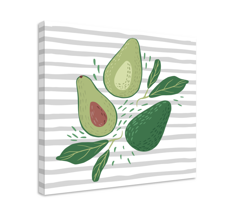 Fruit canvas wall art avocado trio arrangement - TenStickers