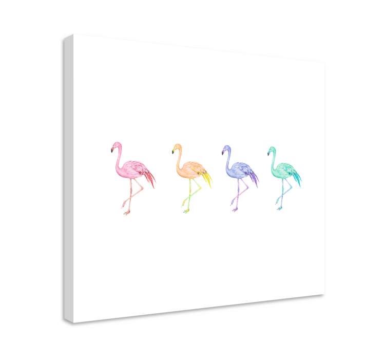 Bird canvas wall art diverse flamingos collection - TenStickers