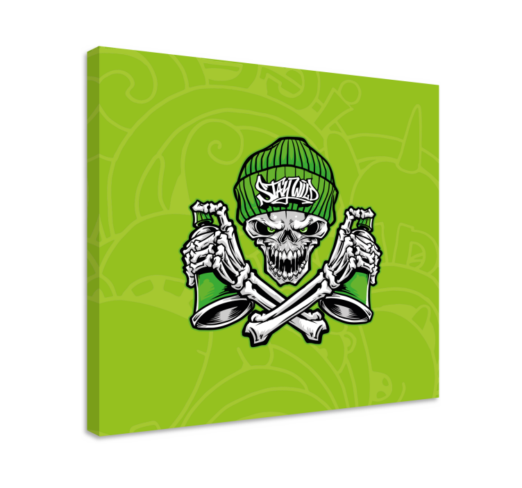 People canvas skull holding cups - TenStickers