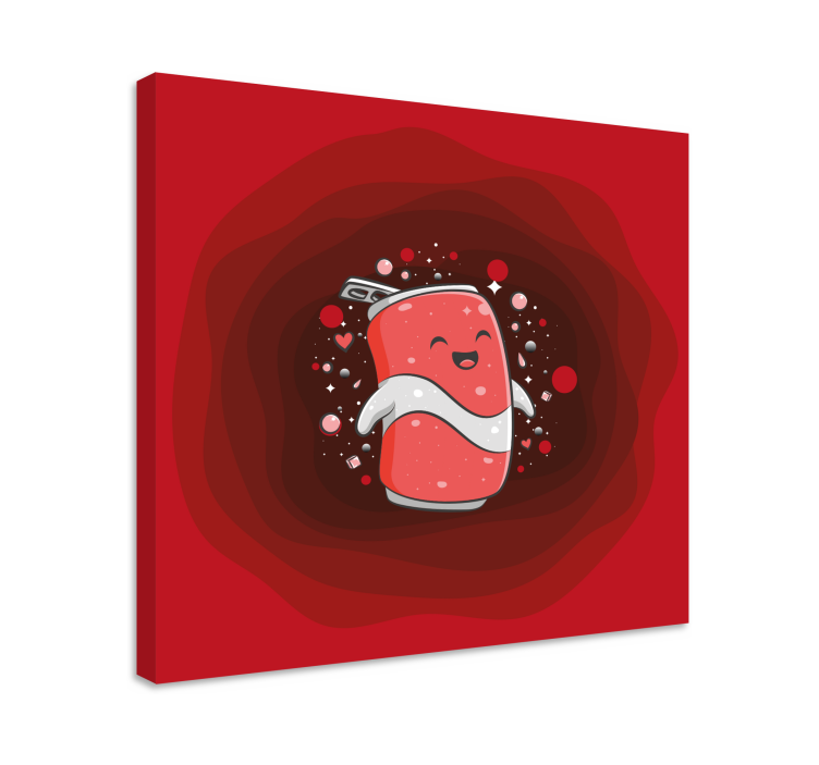 Quote canvas cheerful soda character - TenStickers