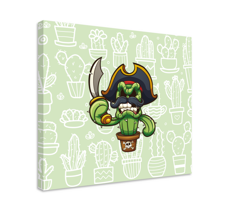 Dog wall art cactus pirate character print - TenStickers