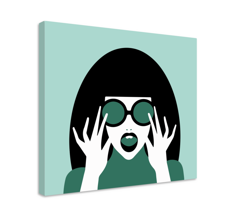 Stylish Woman in Glasses people canvas - TenStickers