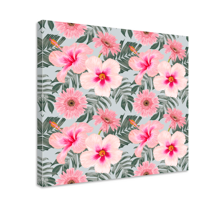 Flowers canvas tropical floral design - TenStickers