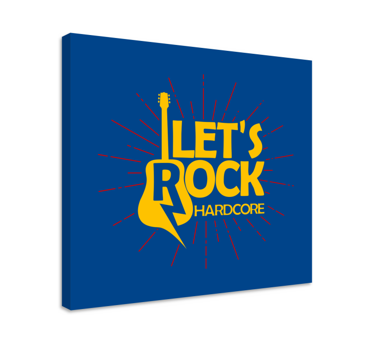 Rock music guitar and text Music canvas - TenStickers