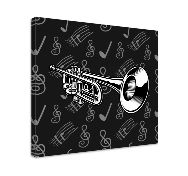 Music canvas art musical brass trumpet print - TenStickers