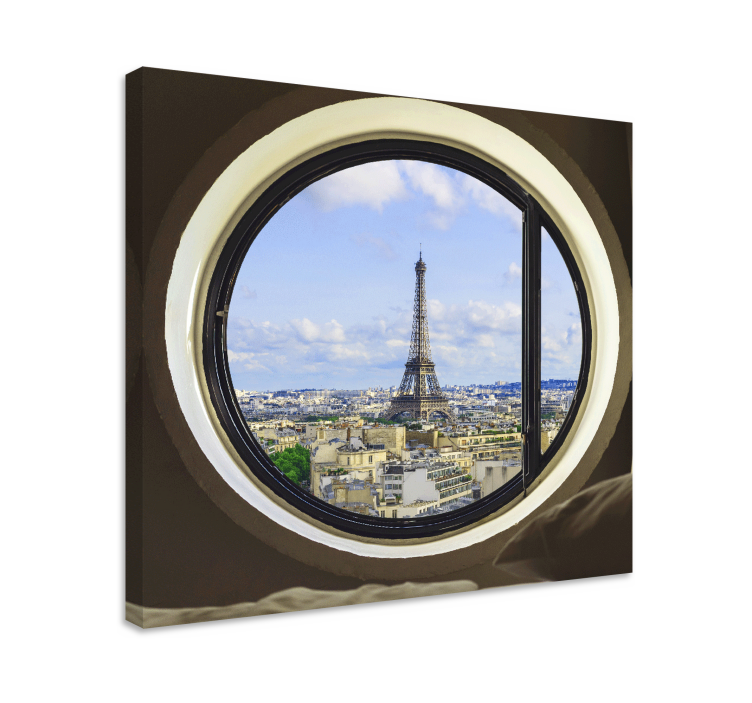 Paris morning window view city canvas prints - TenStickers