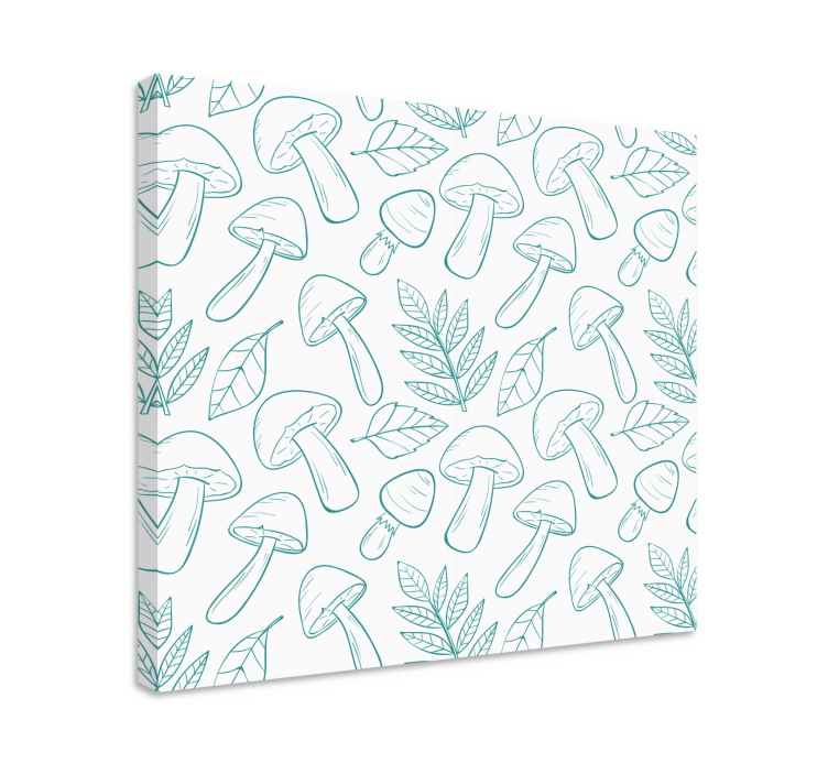 Flowers canvas mushroom leaf design - TenStickers