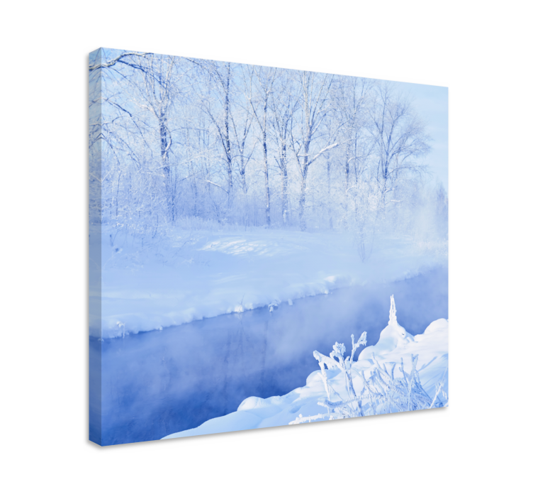 Landscape canvas winter stream scene - TenStickers