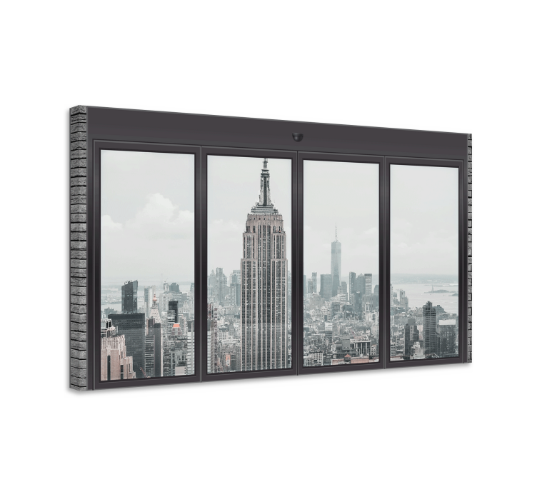Cityscape wall art empire state perspective - TenStickers