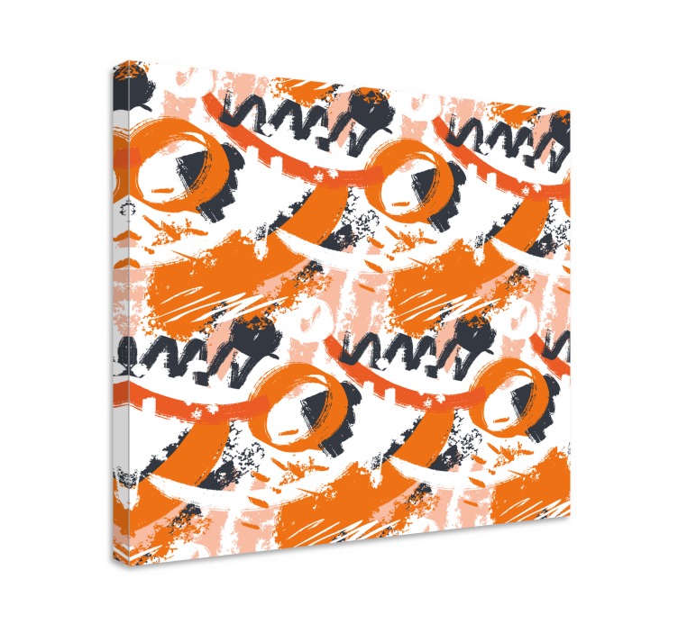 Abstract wall art 1 dynamic orange shapes - TenStickers