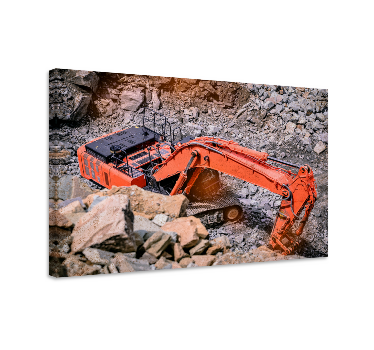Sports canvas art heavy excavator in action - TenStickers