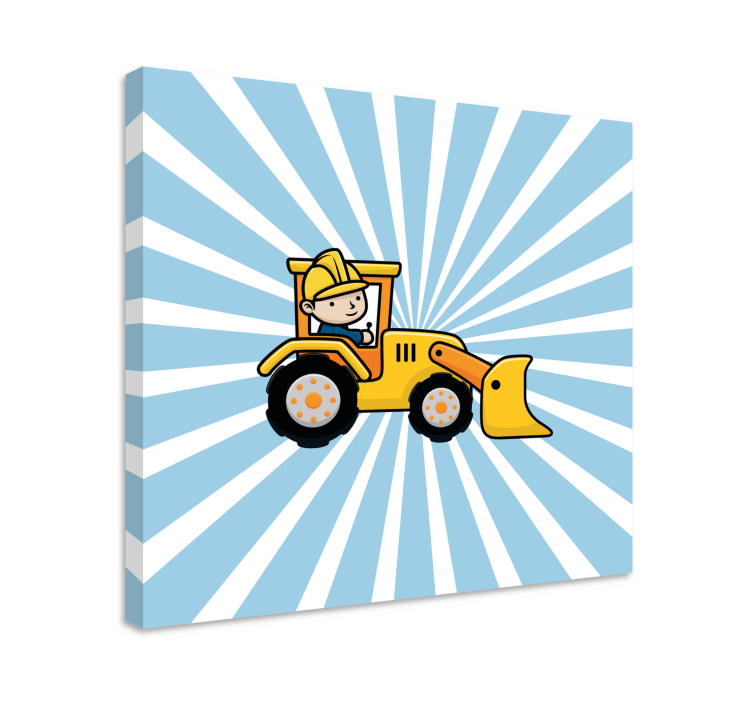 Builder tractor nursery canvas - TenStickers