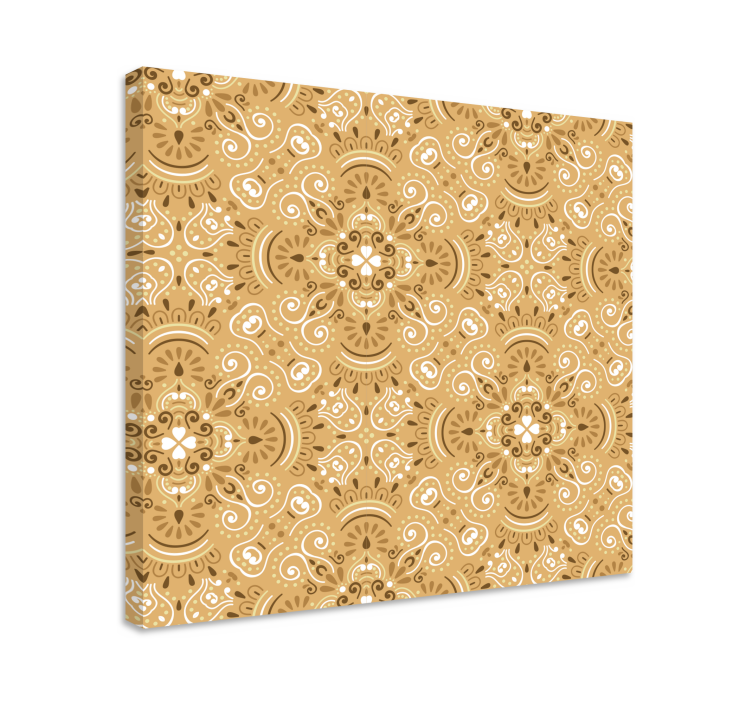 Ornamental canvas print with detailed nature design - TenStickers