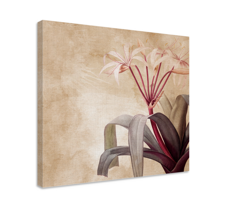 Fresh purple botanical flowers canvas - TenStickers