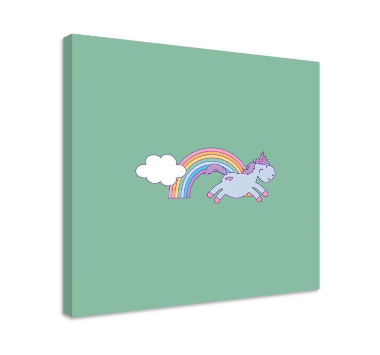 Unicorn pictures framed happy unicorn leaping - TenStickers