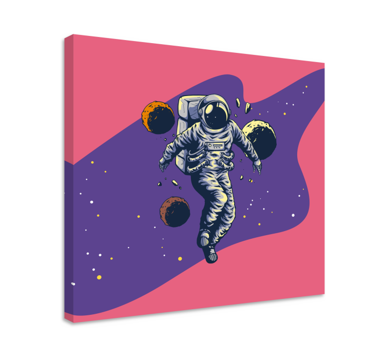 Video game framed wall art cosmonaut in the cosmos - TenStickers