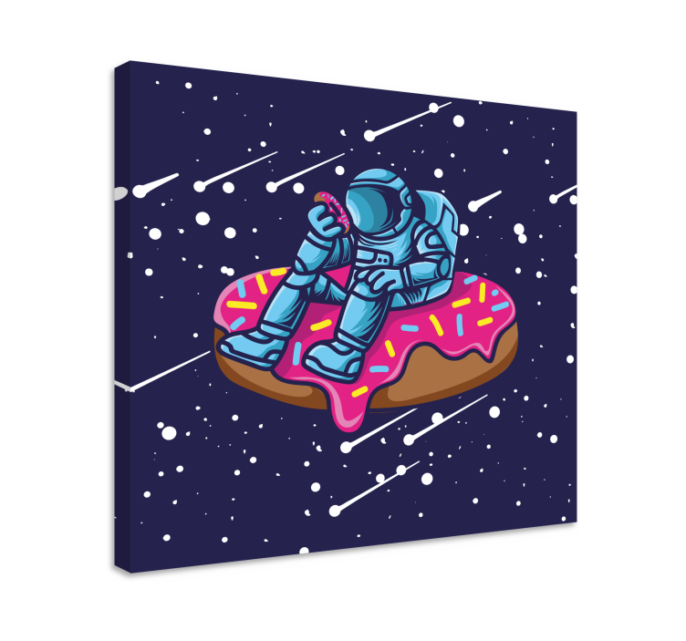 SPACEMAN ON DONUT video game framed wall art - TenStickers