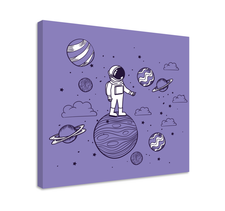 Video game framed wall art astronaut exploring space - TenStickers