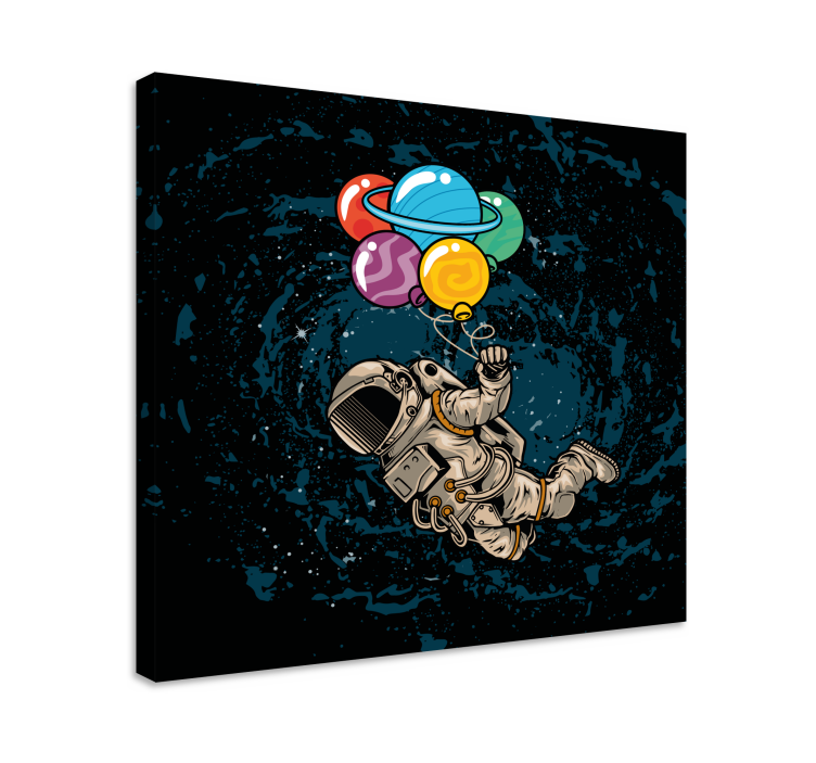 Video game framed wall art astronaut with balloons - TenStickers