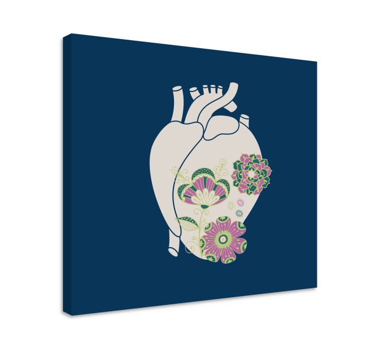 Abstract wall art 1 heart floral design - TenStickers