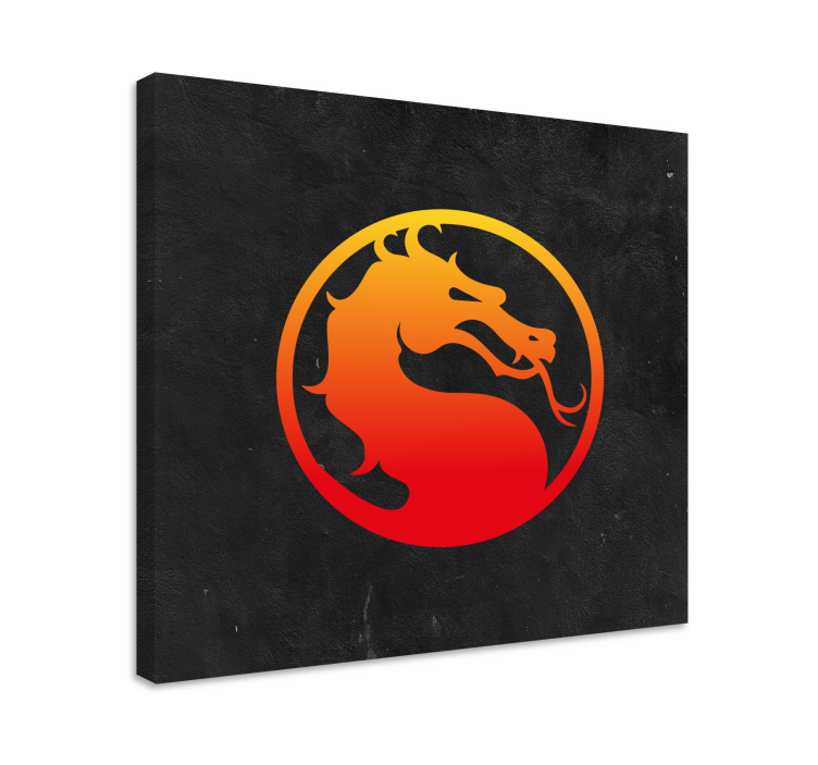 Mortal kombat dragon video game framed wall art - TenStickers