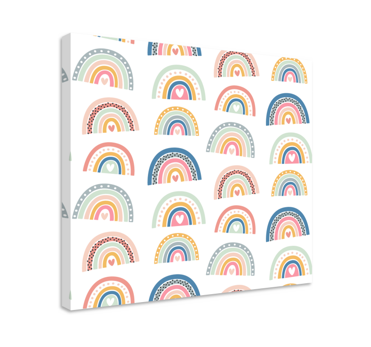 Nursery canvas with colorful rainbow designs - TenStickers