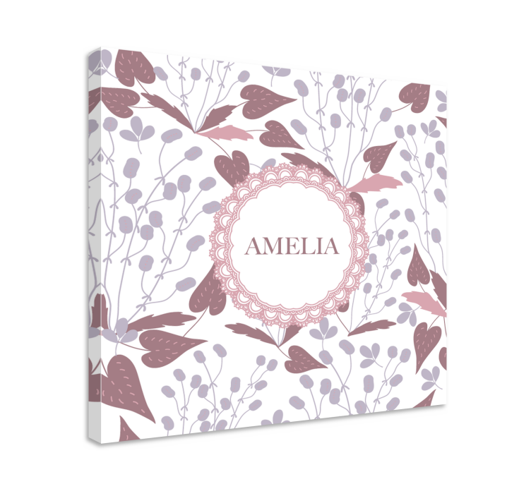 Flowers canvas with floral name design - TenStickers