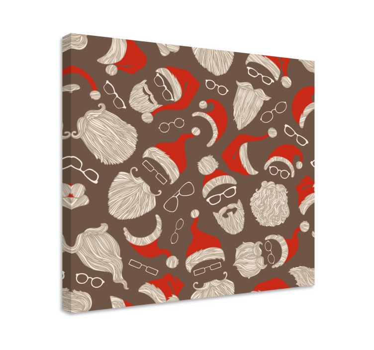 Animal canvas wall art festive santa faces - TenStickers