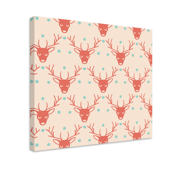 Stag canvas featuring stylized stag heads - TenStickers