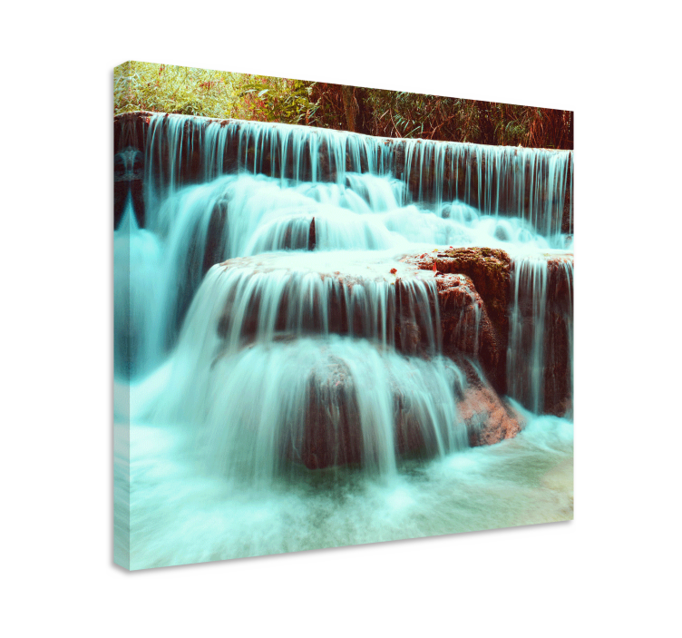 Flowing waterfalls landscape canvas - TenStickers