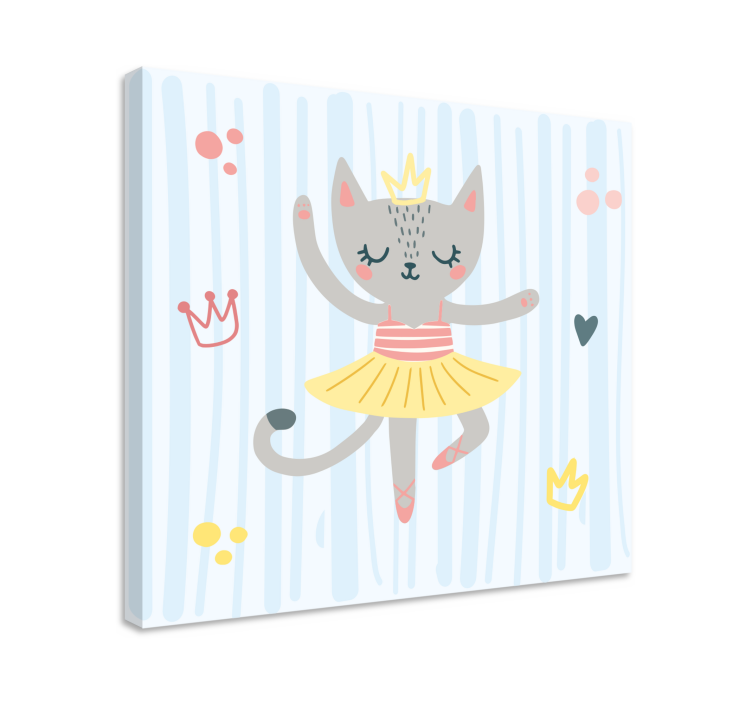 Cat wall art dancing cat princess - TenStickers