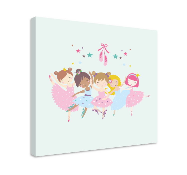 Ballet stars illustration nursery canvas - TenStickers