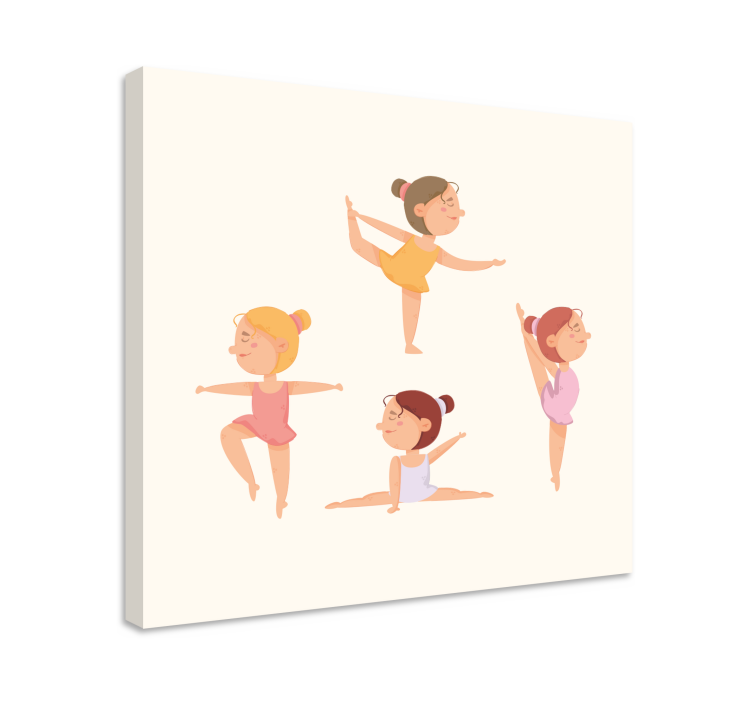 Nursery canvas dancing ballerinas artwork - TenStickers