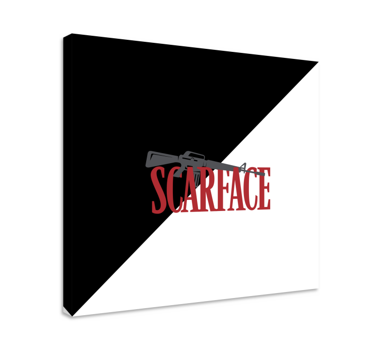 Video game framed wall art scarface gun emblem - TenStickers