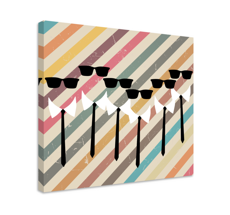 Floral canvas wall art stylish sunglass figures - TenStickers