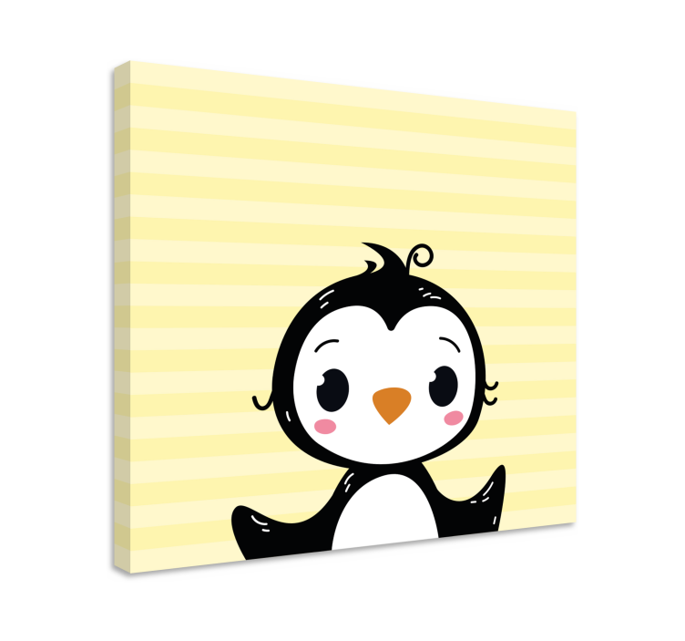 Animal canvas wall art adorable penguin figure - TenStickers