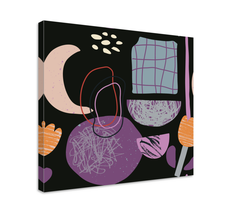 Ornamental canvas print with abstract botanical design - TenStickers