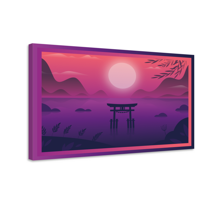 SUNSET TORII GATE oriental canvas wall art - TenStickers
