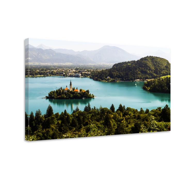 Slovenian lake aesthetic landscape canvas - TenStickers
