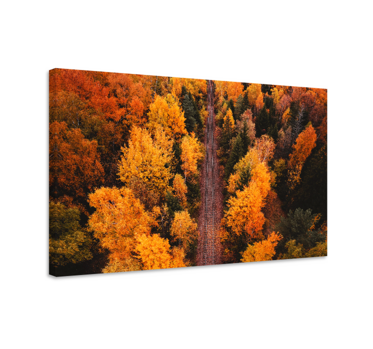 Landscape canvas autumn foliage path - TenStickers