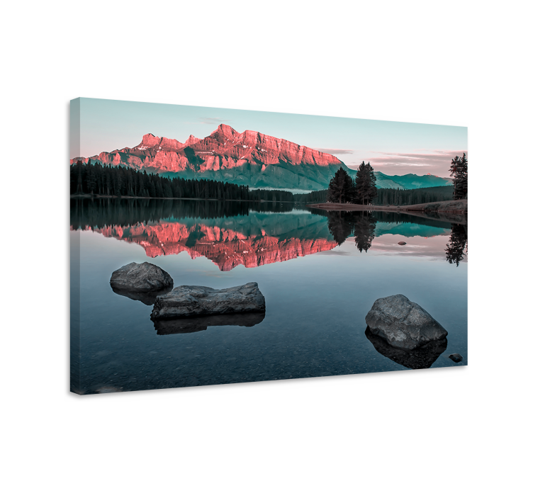 Mountain and lake landscape canvas - TenStickers
