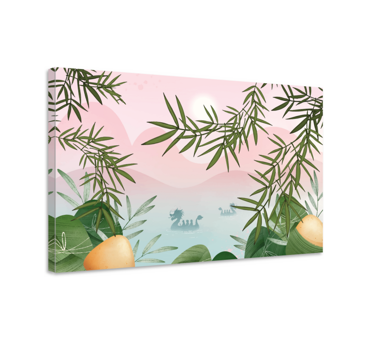 Dinosaur canvas wall art majestic lake creature - TenStickers