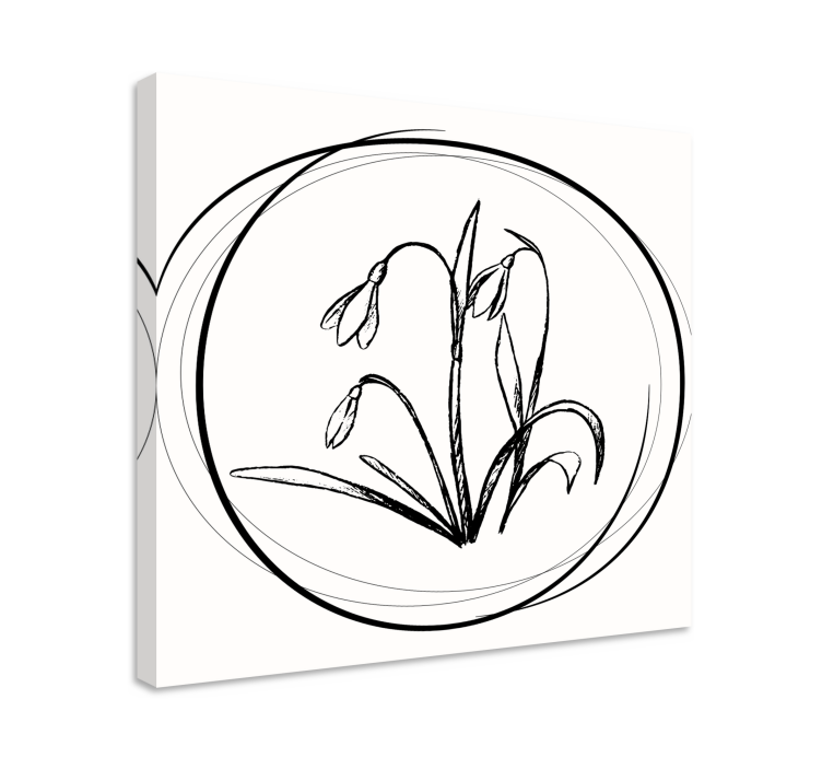 Flowers canvas delicate snowdrop design - TenStickers