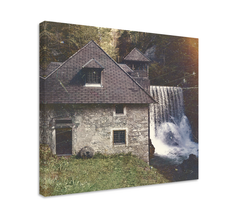 Landscape canvas of a historic waterfall scene - TenStickers