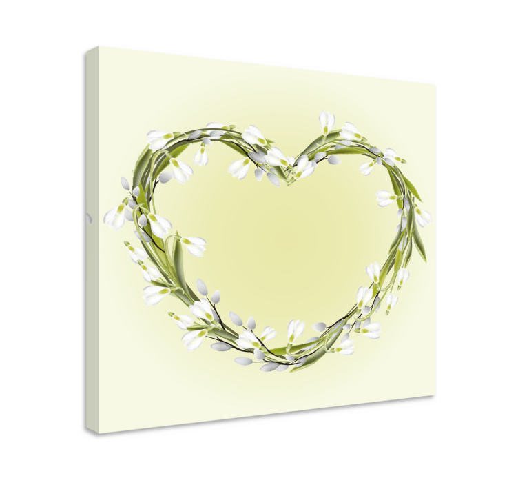 Flowers canvas heart of flowers - TenStickers
