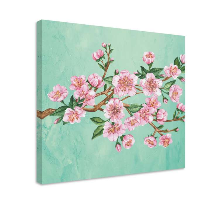 Flowers canvas sakura blossom stem art print - TenStickers