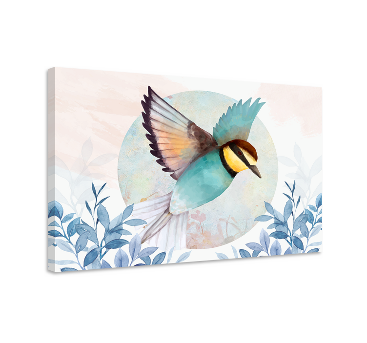 Bird canvas wall art flying bluebird scene - TenStickers