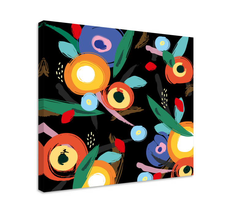 Flowers canvas with vibrant botanical design - TenStickers